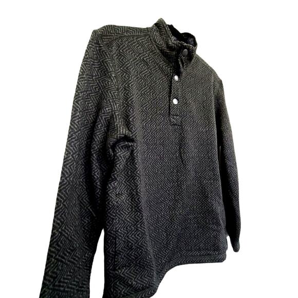 G.H Bass &Co Madawaska Fleece Forest Knight Chevron Green 1/4 Pullover Men Sz S - Picture 6 of 11